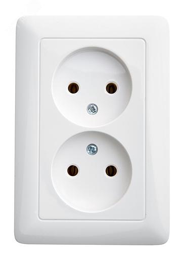 Systeme electric RS16-235-B ХИТ С/У РОЗЕТКА двойная без заземления без шторок 16А, 250В, БЕЛЫЙ. Россия фото 1