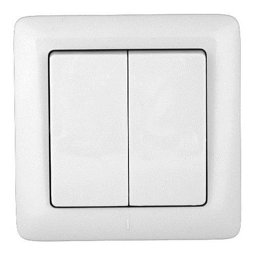 Systeme electric VS56-234-B ХИТ С/У 2-клавишный ВЫКЛЮЧАТЕЛЬ 6А, 250В, БЕЛЫЙ. Россия фото 1