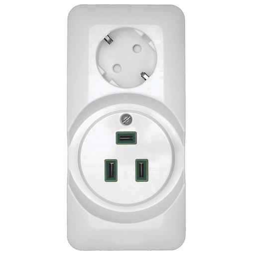 Systeme electric RA32-211R-B ПРИМА О/У РОЗЕТКА комб:ДЛЯ ЭЛЕКТРОПЛИТЫ 32А+силовая 16А 250В,БЕЛЫЙ,опт.уп.Россия фото 1