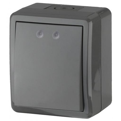 Эра Б0020670 11-1401-03 Выключатель IP54, 10АХ-250В, ОУ, Эра Эксперт, серый фото 1