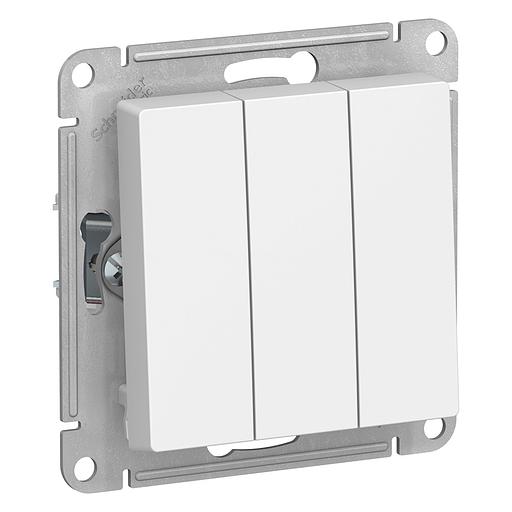 Systeme electric ATN000131 ATLASDESIGN 3-клавишный ВЫКЛЮЧАТЕЛЬ, сх.1+1+1, 10АХ, механизм, БЕЛЫЙ фото 1