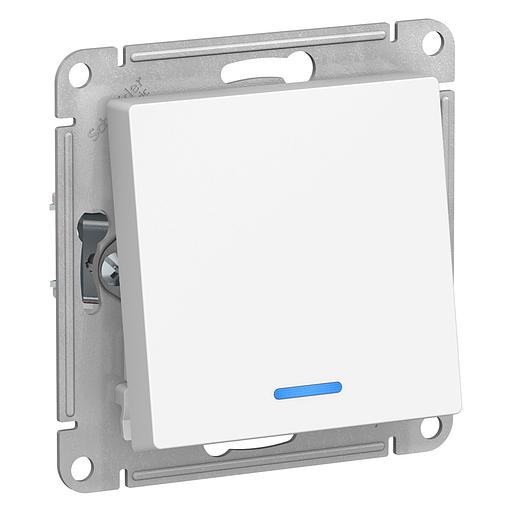 Systeme electric ATN000163 ATLASDESIGN 1-кл ПЕРЕКЛЮЧАТЕЛЬ с подсветкой, сх.6а, 10АХ, механизам, БЕЛЫЙ фото 1