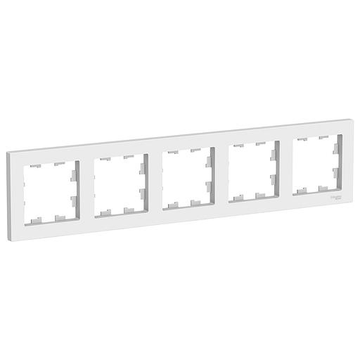 Systeme electric ATN000105 ATLASDESIGN 5-постовая РАМКА, универсальная, БЕЛЫЙ фото 1