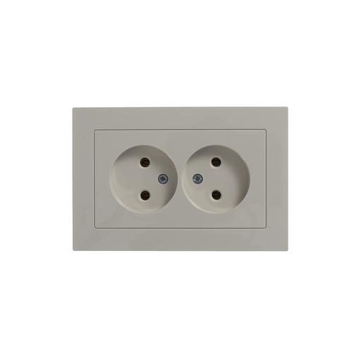 Systeme electric ATN000220 ATLASDESIGN РОЗЕТКА двойная без заземления,16А, в сборе, БЕЖЕВЫЙ фото 4