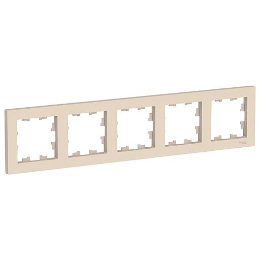 Systeme electric ATN000205 ATLASDESIGN 5-постовая РАМКА, универсальная, БЕЖЕВЫЙ фото 1