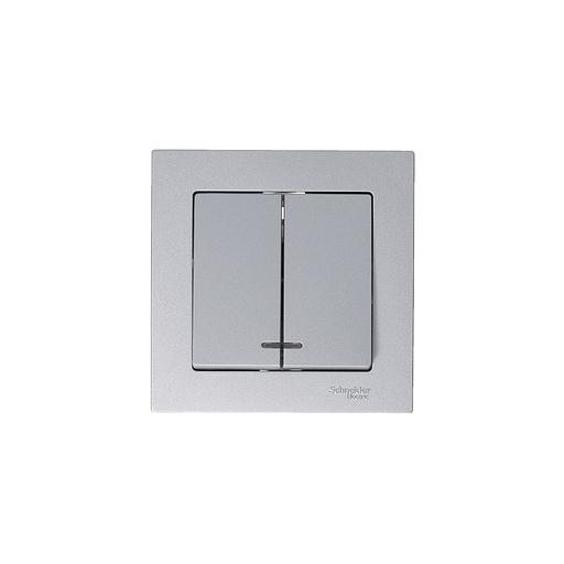 Systeme electric ATN000353 ATLASDESIGN 2-кл ВЫКЛЮЧАТЕЛЬ с подсветкой, сх.5а, 10АХ, механизм, АЛЮМИНИЙ фото 4