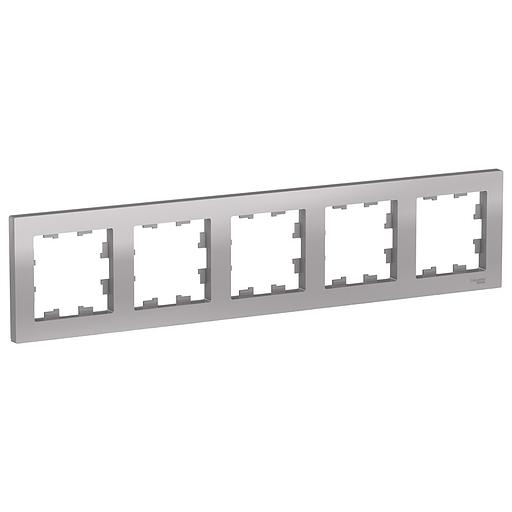 Systeme electric ATN000305 ATLASDESIGN 5-постовая РАМКА, универсальная, АЛЮМИНИЙ фото 1