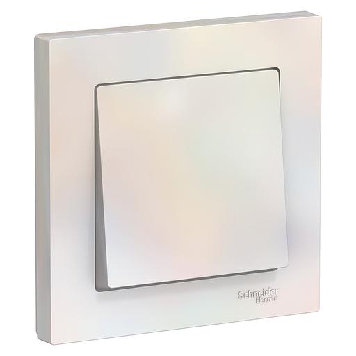 Systeme electric ATN000412 ATLASDESIGN 1-клавишный ВЫКЛЮЧАТЕЛЬ, сх.1, 10АХ, в сборе, ЖЕМЧУГ фото 1