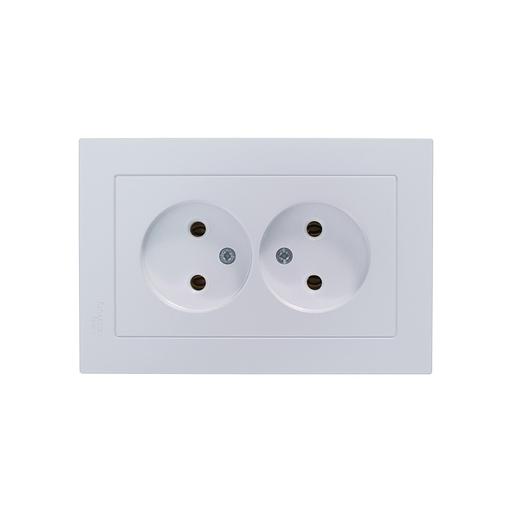 Systeme electric ATN000420 ATLASDESIGN РОЗЕТКА двойная без заземления,16А, в сборе, ЖЕМЧУГ фото 4