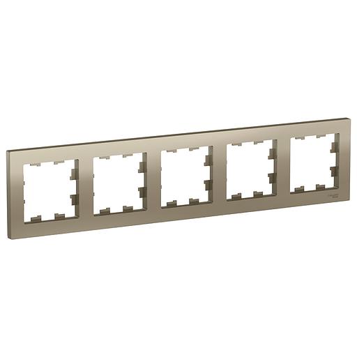 Systeme electric ATN000505 ATLASDESIGN 5-постовая РАМКА, универсальная, ШАМПАНЬ фото 1