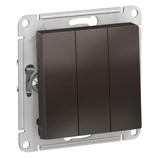 Systeme electric ATN000631 ATLASDESIGN 3-клавишный ВЫКЛЮЧАТЕЛЬ, сх.1+1+1, 10АХ, механизм, МОККО фото 1