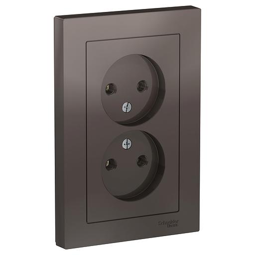 Systeme electric ATN000620 ATLASDESIGN РОЗЕТКА двойная без заземления,16А, в сборе, МОККО фото 4