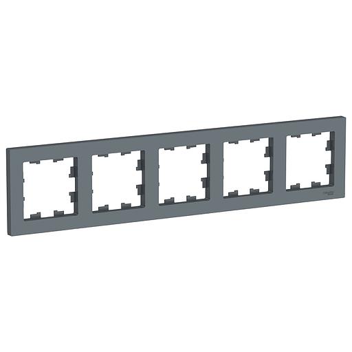 Systeme electric ATN000705 ATLASDESIGN 5-постовая РАМКА, универсальная, ГРИФЕЛЬ фото 1