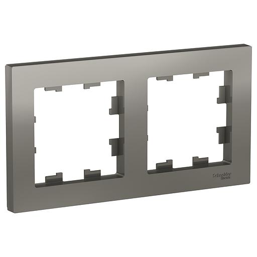 Systeme electric ATN000902 ATLASDESIGN 2-постовая РАМКА, универсальная, СТАЛЬ фото 1