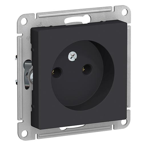 Systeme electric ATN001041 ATLASDESIGN РОЗЕТКА без заземления, 16А, механизм, КАРБОН фото 1