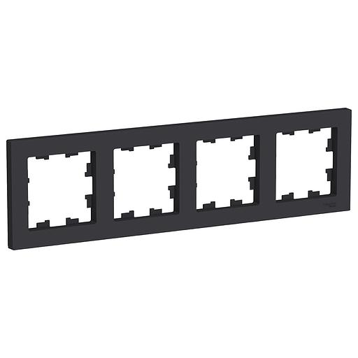 Systeme electric ATN001004 ATLASDESIGN 4-постовая РАМКА, универсальная, КАРБОН фото 1