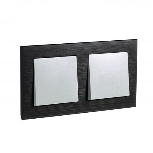 Systeme electric ATN312302 Рамка 2-постовая ATLASDESIGN NATURE, МЕТАЛЛ ОНИКС фото 1
