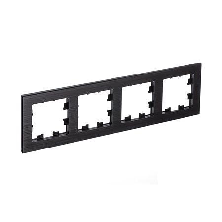 Systeme electric ATN312304 Рамка 4-постовая ATLASDESIGN NATURE, МЕТАЛЛ ОНИКС фото 1