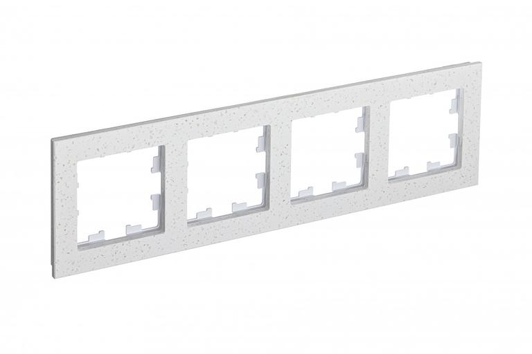 Systeme electric ATN343104 Рамка 4-постовая ATLASDESIGN NATURE, МРАМОР КРЕМ РОЯЛ фото 1