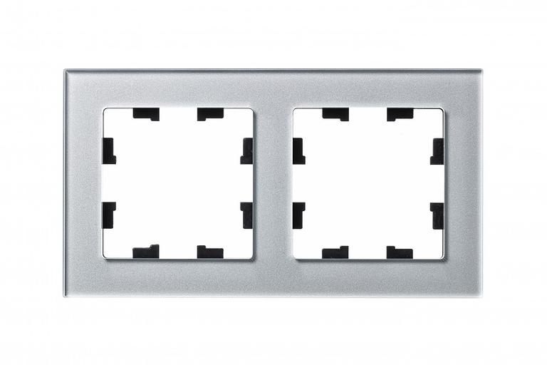 Systeme electric ATN320302 Рамка 2-постовая ATLASDESIGN NATURE, СТЕКЛО АЛЮМИНИЙ фото 1