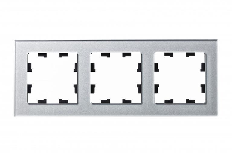 Systeme electric ATN320303 Рамка 3-постовая ATLASDESIGN NATURE, СТЕКЛО АЛЮМИНИЙ фото 2