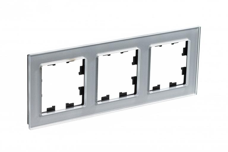 Systeme electric ATN320303 Рамка 3-постовая ATLASDESIGN NATURE, СТЕКЛО АЛЮМИНИЙ фото 3