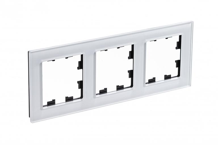 Systeme electric ATN320103 Рамка 3-постовая ATLASDESIGN NATURE, СТЕКЛО БЕЛЫЙ фото 1