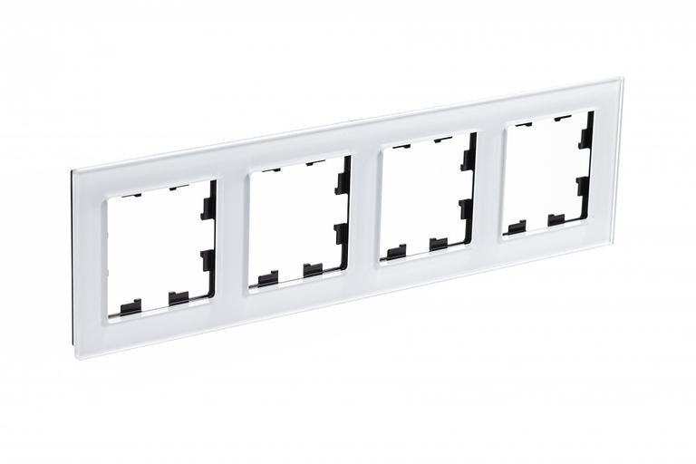 Systeme electric ATN320104 Рамка 4-постовая ATLASDESIGN NATURE, СТЕКЛО БЕЛЫЙ фото 1