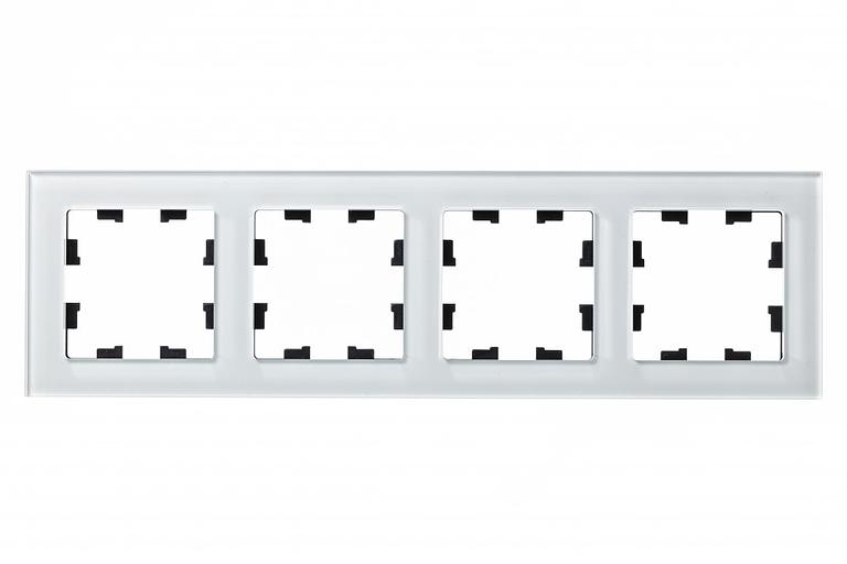 Systeme electric ATN320104 Рамка 4-постовая ATLASDESIGN NATURE, СТЕКЛО БЕЛЫЙ фото 3