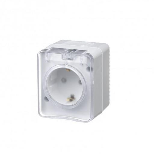 Systeme electric ATN540145 AtlasDesign Profi54 розетка с заземлением со шторками IP54 16А 250B, БЕЛЫЙ, Россия фото 1