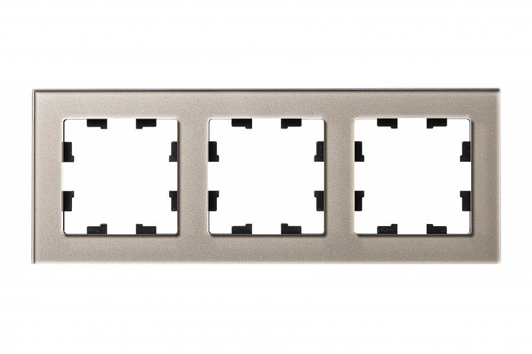 Systeme electric ATN320503 Рамка трехпостовая ATLASDESIGN NATURE, СТЕКЛО ШАМПАНЬ фото 1