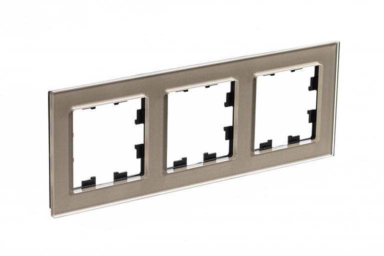 Systeme electric ATN320503 Рамка трехпостовая ATLASDESIGN NATURE, СТЕКЛО ШАМПАНЬ фото 2