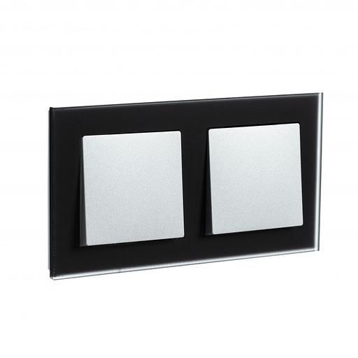 Systeme electric ATN331002 Рамка двухпостовая ATLASDESIGN NATURE, МАТОВОЕ СТЕКЛО ЧЕРНЫЙ фото 1