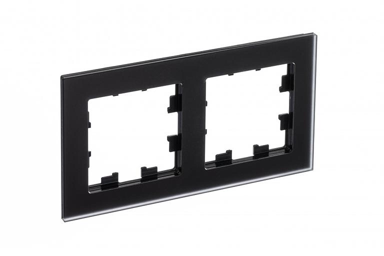 Systeme electric ATN331002 Рамка двухпостовая ATLASDESIGN NATURE, МАТОВОЕ СТЕКЛО ЧЕРНЫЙ фото 2