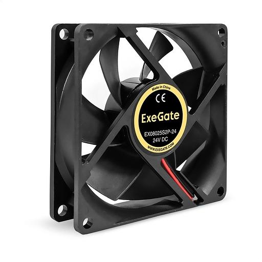 Exegate EX295206RUS Вентилятор 24B DC ExeGate EX08025S2P-24 (80x80x25 мм, Sleeve bearing (подшипник скольжения), 2pin, 2800RPM, 28dBA) фото 1