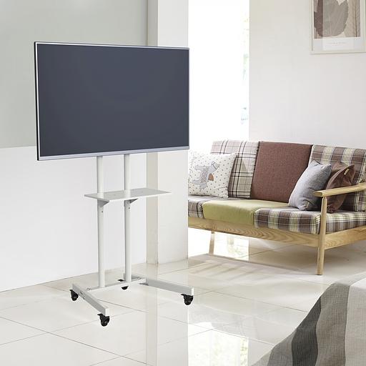 Стойка для телевизора Cactus CS-ST04, 37-70", напольный, мобильный, белый [cs-st04wt] фото 8