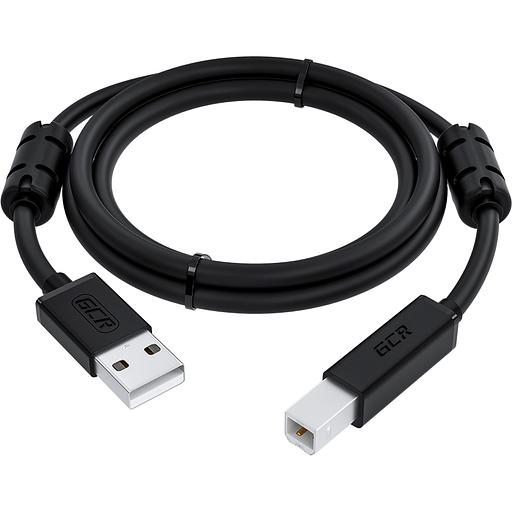 GCR Кабель PROF 2.0m USB 2.0, AM/BM, черный, ферритовые кольца, 28/24 AWG, экран, армированный, морозостойкий, GCR-52423 Кабель Greenconnect 2 м (GCR-52423) фото 2