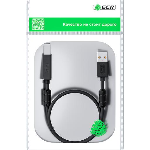 GCR Кабель PROF 2.0m USB 2.0, AM/BM, черный, ферритовые кольца, 28/24 AWG, экран, армированный, морозостойкий, GCR-52423 Кабель Greenconnect 2 м (GCR-52423) фото 3