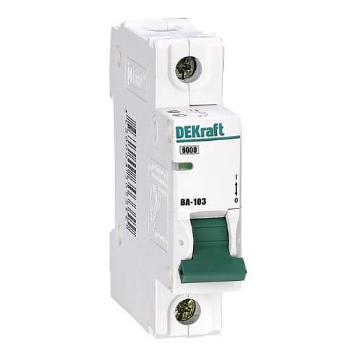 Systeme electric 12274DEK Выключатель автоматический 1Р 20А х-ка C ВА-103 6кА Dekraft фото 1