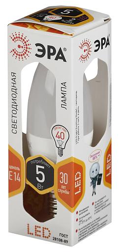 ЭРА Б0018871 Лампочка светодиодная STD LED B35-5W-827-E14 E14 / Е14 5Вт свеча теплый белый свет фото 2