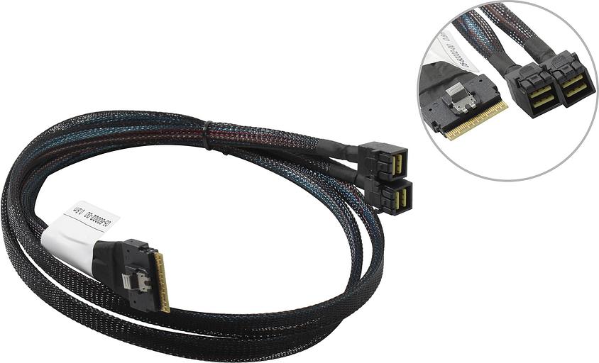 Кабель NVMe Cable, x8 8654 to 2x4 8643, 0,8M (analog 05-60003-00) (CBL-8654-8643-08) фото 2