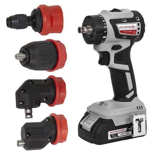 Бесщеточная аккумуляторная дрель-шуруповерт ИНТЕРСКОЛ КОМБИ ДА-13/18В 50 ( 2 АКБ 2 Ач и ЗУ, кейс ) фото 1