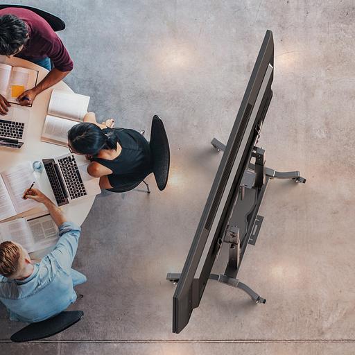 ONKRON TS1991-B черный, стойка для телевизора с кронштейном 50"-100", мобильная фото 9