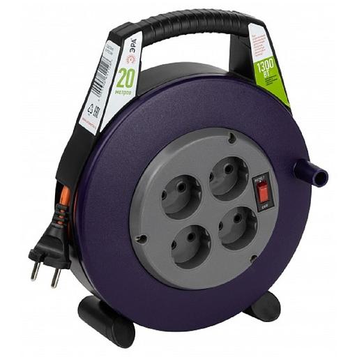 ЭРА Б0052924 Удлинитель силовой BPx-4-2x0,75-20m в закрытом корпусе без заземления с выключателем 4 розетки 20м ПВС 2x0,75мм2 6А фото 1