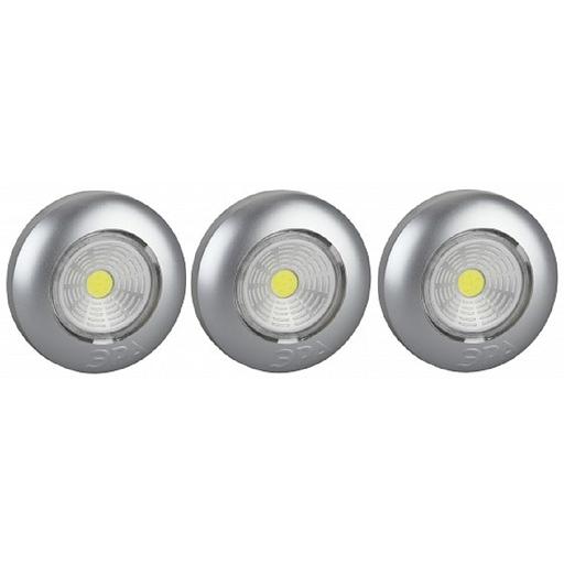 ЭРА Б0031043 Фонарь-подсветка SB-504 Аврора серебристый (упак. 3 шт) {СОВ диод, самоклеющаяся поверхность, 3хААА в комплект не входят} фото 1