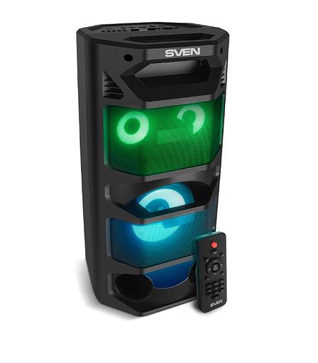 Портативная акустика 2.0 Sven PS-670 SV-020170 черная, 2x32.5 Вт (RMS), BT, FM, USB, microSD, LED-дисплей, пульт фото 2