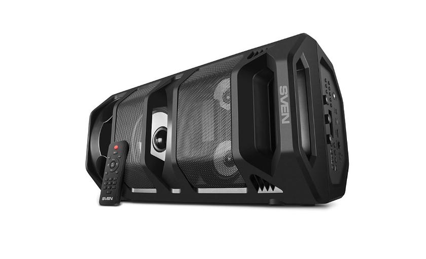 Портативная акустика 2.0 Sven PS-670 SV-020170 черная, 2x32.5 Вт (RMS), BT, FM, USB, microSD, LED-дисплей, пульт фото 4