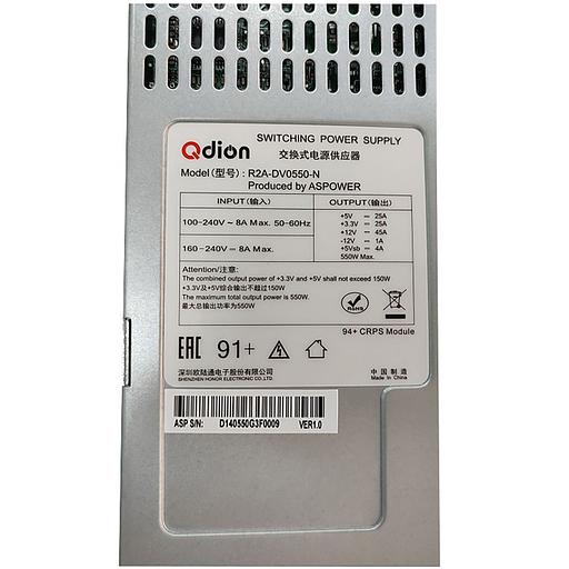 R2A-DV0550-N-H 2U Redundant 550W (ШВГ=77.5*84*225mm), 80+ Gold, Oper.temp 0C~50C, AC/DC Dual input, 2x U1A-D10800-DRB CRPS modules + PBD frame (ASPower) RTL {4} фото 2