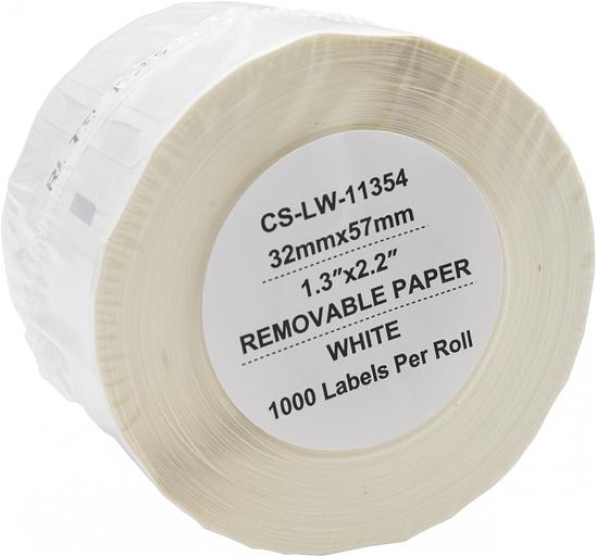 Этикетки Cactus CS-LW-11354 сег.:57x32мм черный белый 1000шт/рул Dymo Label Writer 450/4XL фото 2