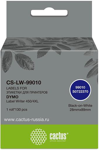 Этикетки Cactus CS-LW-99010 сег.:89x28мм черный белый 130шт/рул Dymo Label Writer 450/4XL фото 1